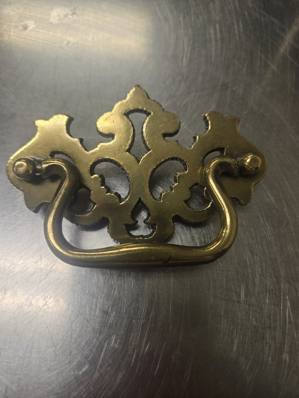 Ethan Allen Georgian Court? 3.5 inch Drawer Handle Pull Bail Hardware Brass